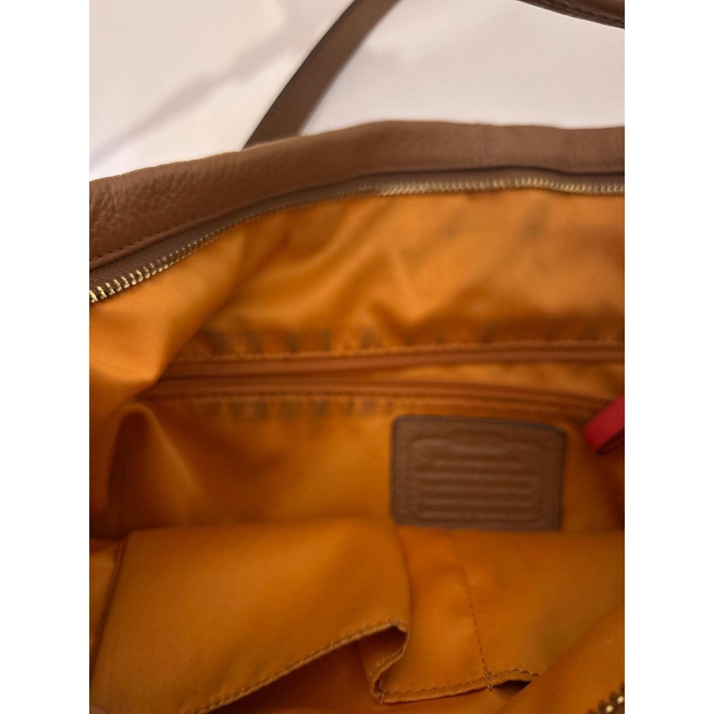 Vintage Coach Brown Pebbled Leather Convertible Hobo Crossbody Brass Hardware - Picture 12 of 13